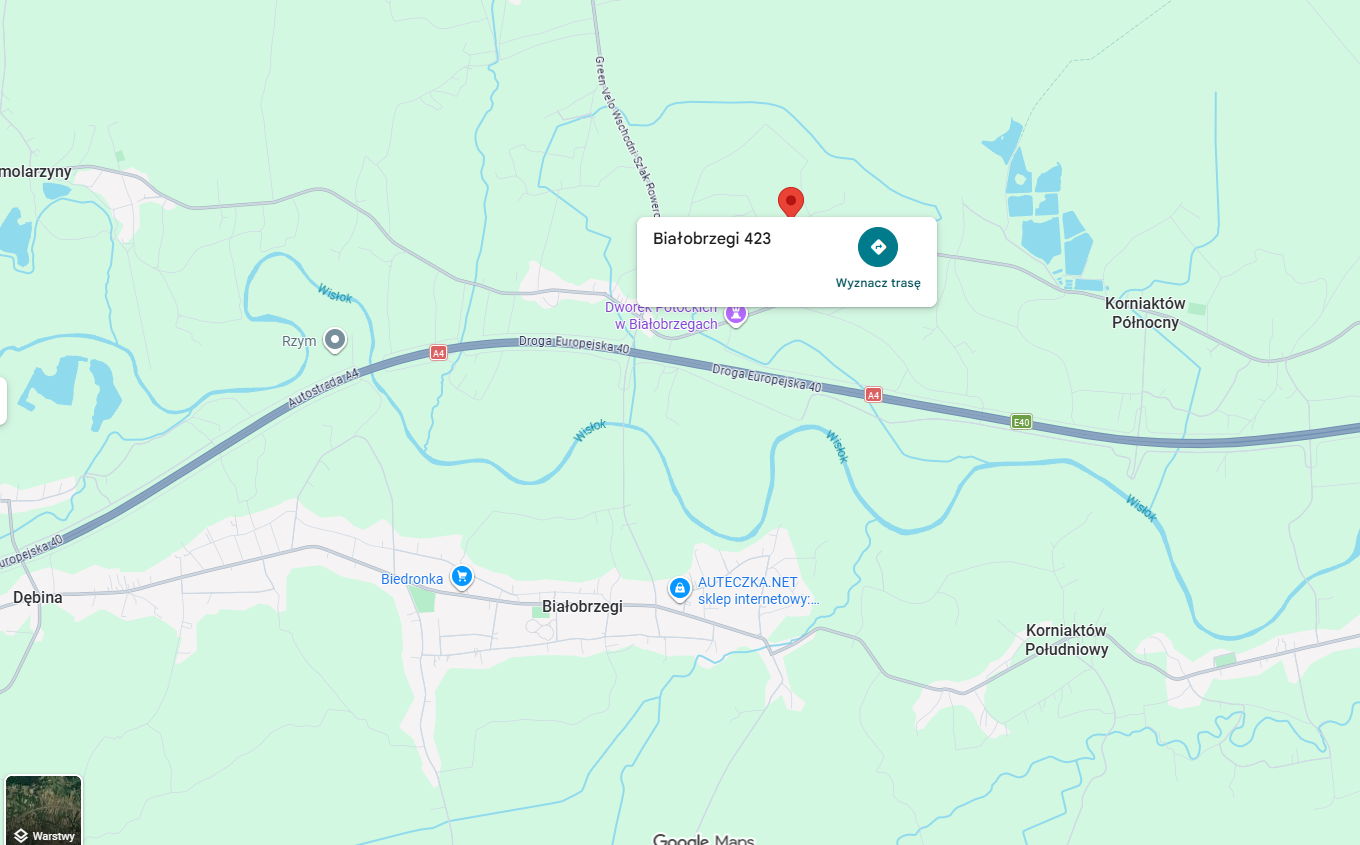 Mapa dojazdu — Białobrzegi 423, 37-114 Białobrzegi